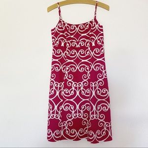 ANN TAYLOR Dark Pink Swirl Pattern Dress